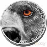 Congo ALASKAN BEAR KODIAK Ursus Arctos Middendorffi series NATURE’S EYES Silver coin 2000 Francs Antique finish 2017 High Relief Real Eye Effect 2 oz